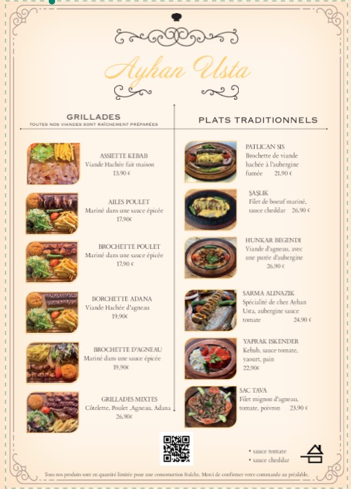 Ayhan Usta 餐厅 menu 2