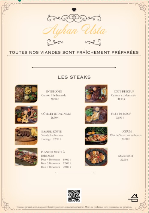 Ayhan Usta 餐厅 menu 3