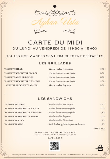 Ayhan Usta 餐厅 menu 5