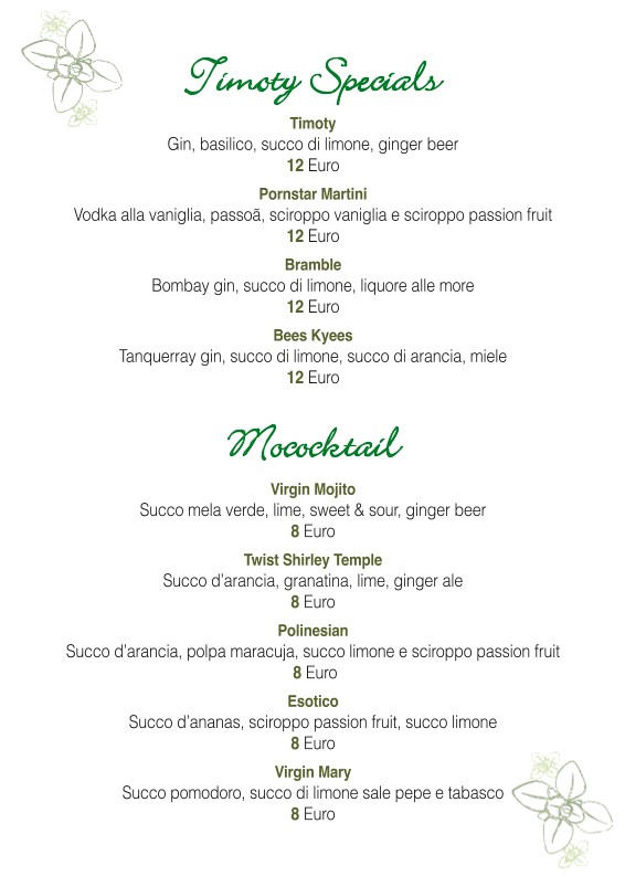Timoty Drinks & Kitchen menu 7