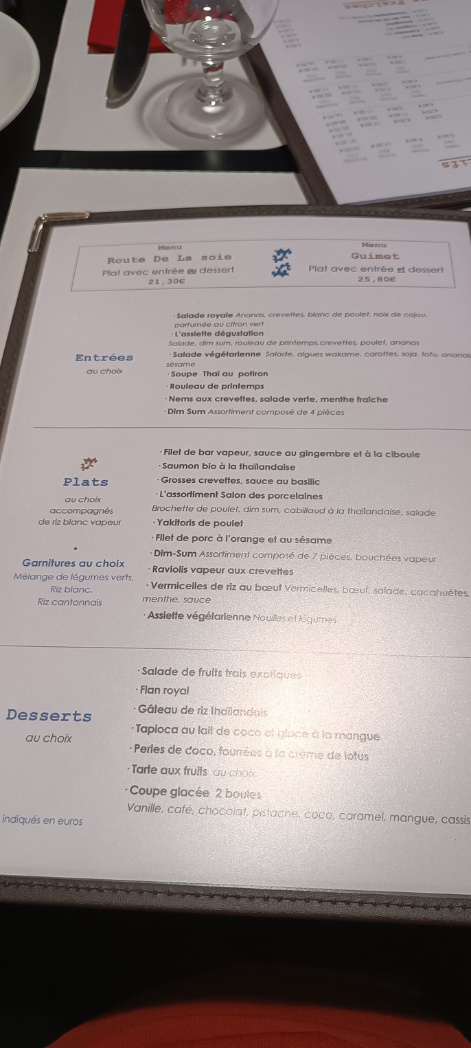 Salon des Porcelaines menu 1