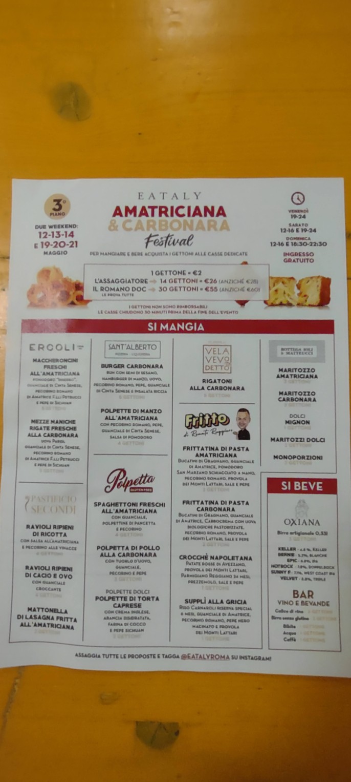 Eataly Roma Ostiense menu 1