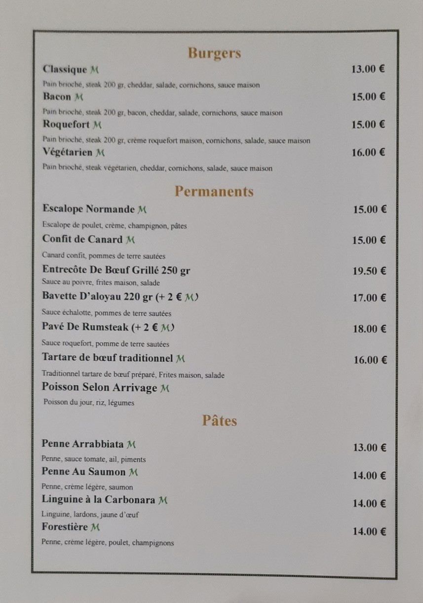 Brasserie Des Laitières menu 2