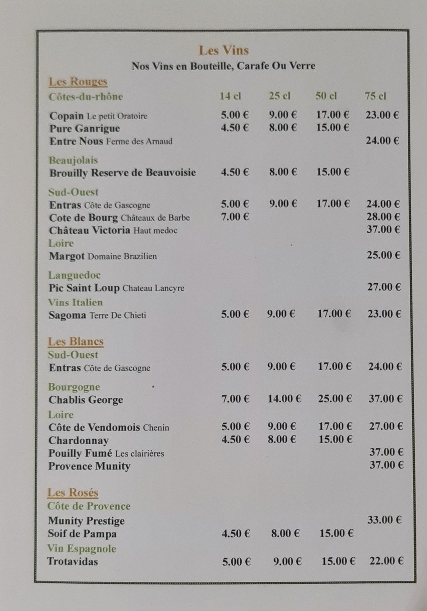 Brasserie Des Laitières menu 6