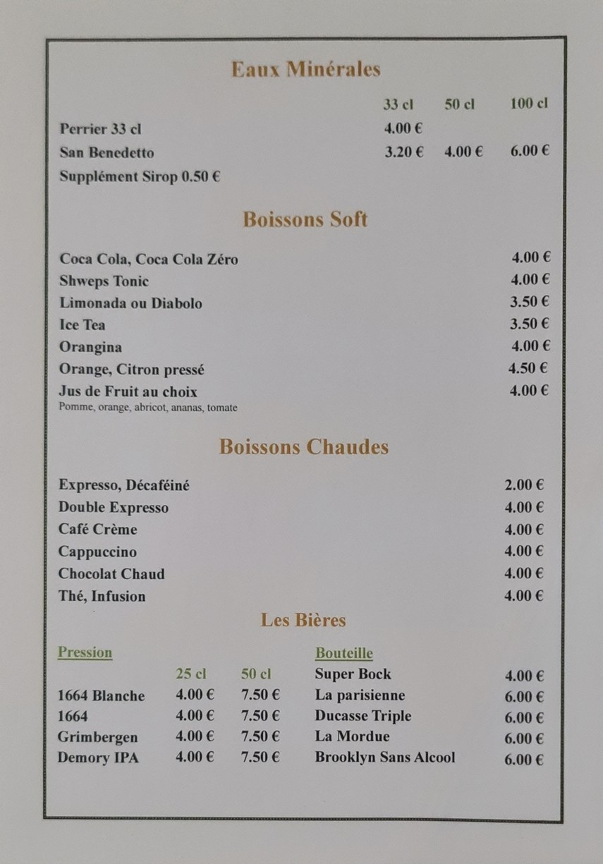 Brasserie Des Laitières menu 7