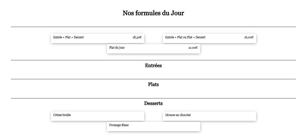 Le Petit Deauville menu 1