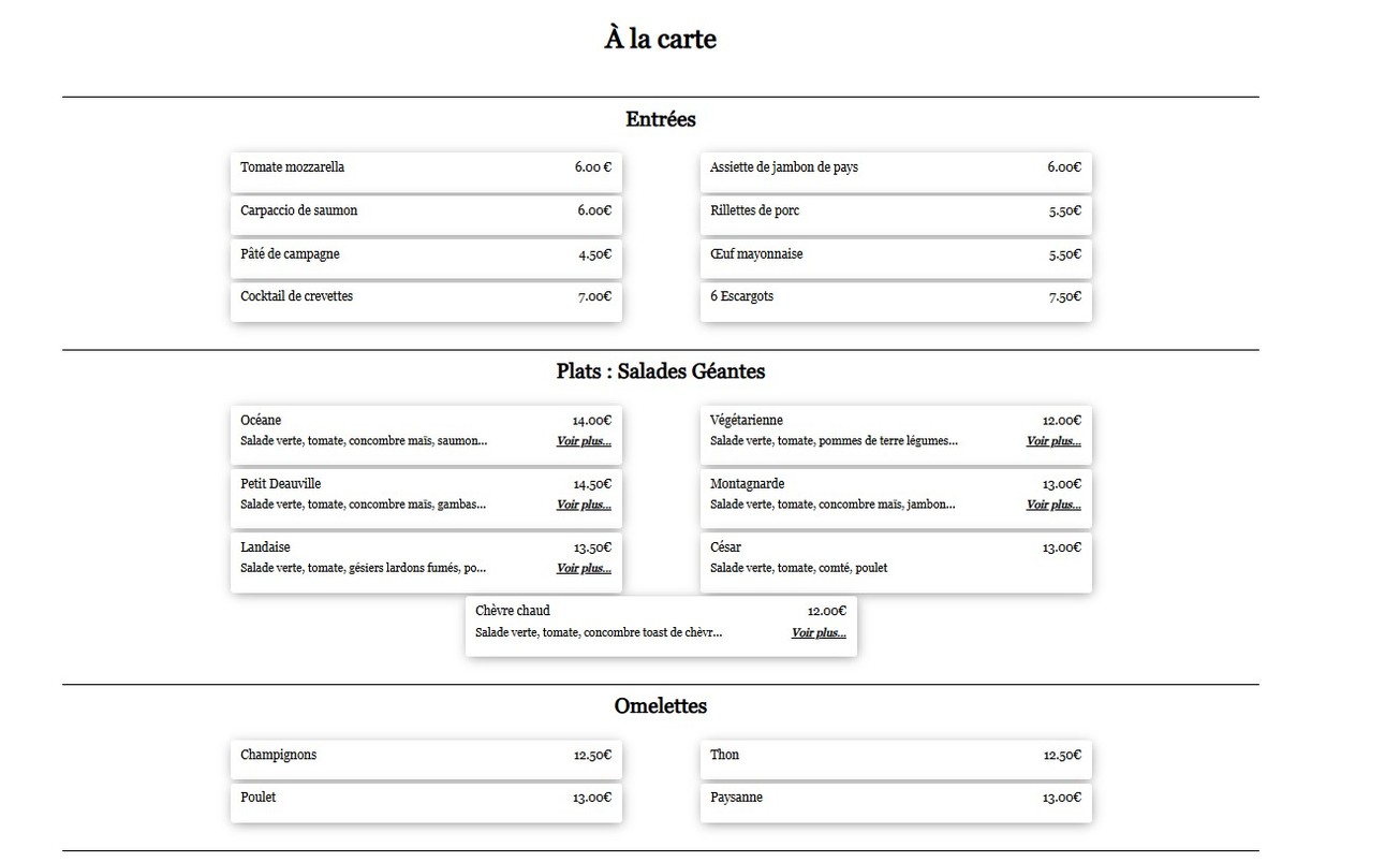 Le Petit Deauville menu 3
