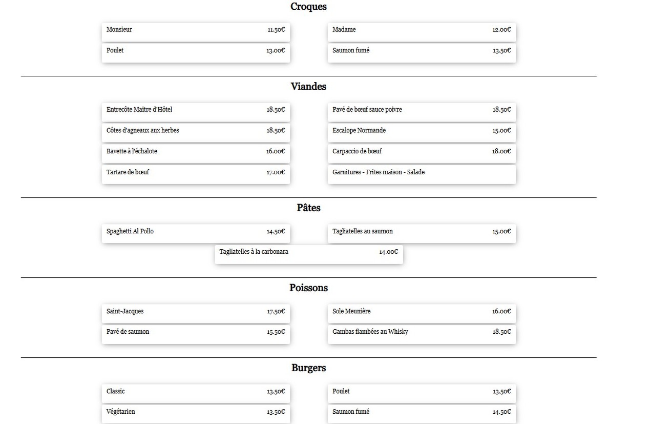 Le Petit Deauville menu 4