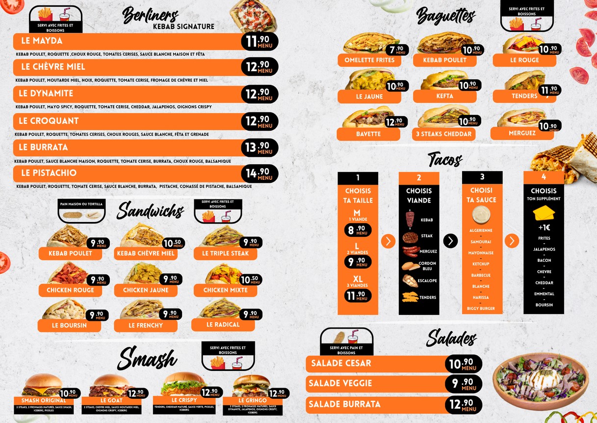 Restaurant Bagnolet - Mayda Kebab menu 1