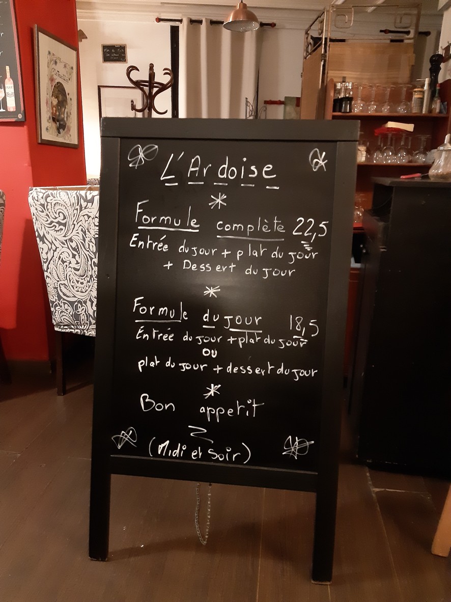L'Ardoise menu 1