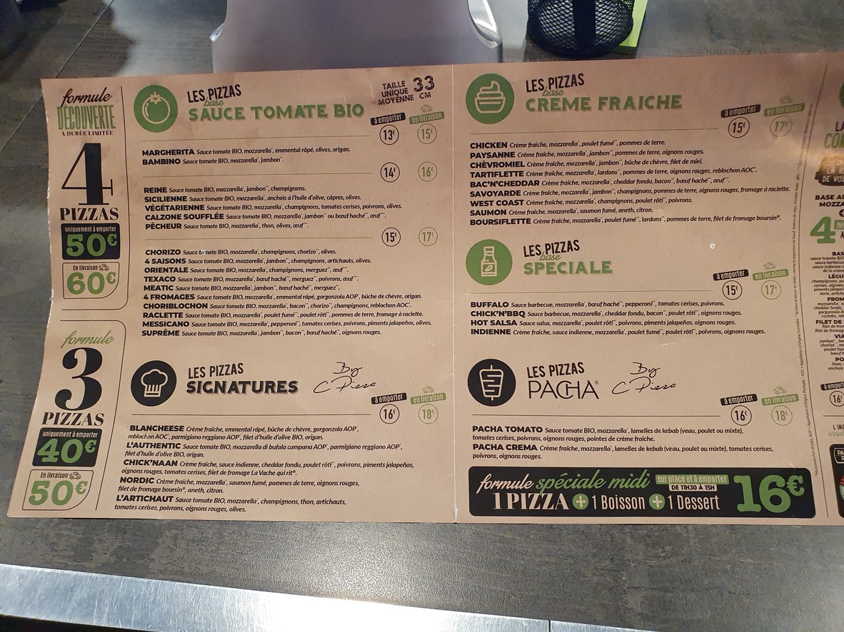 C KEBAB & H PIZZA Roissy menu 2