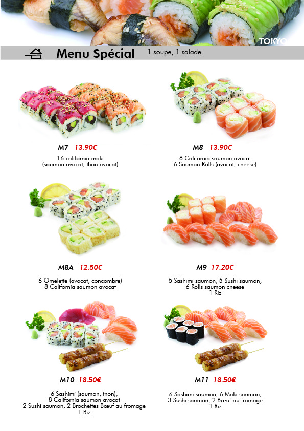 SARL T O K Y O menu 1