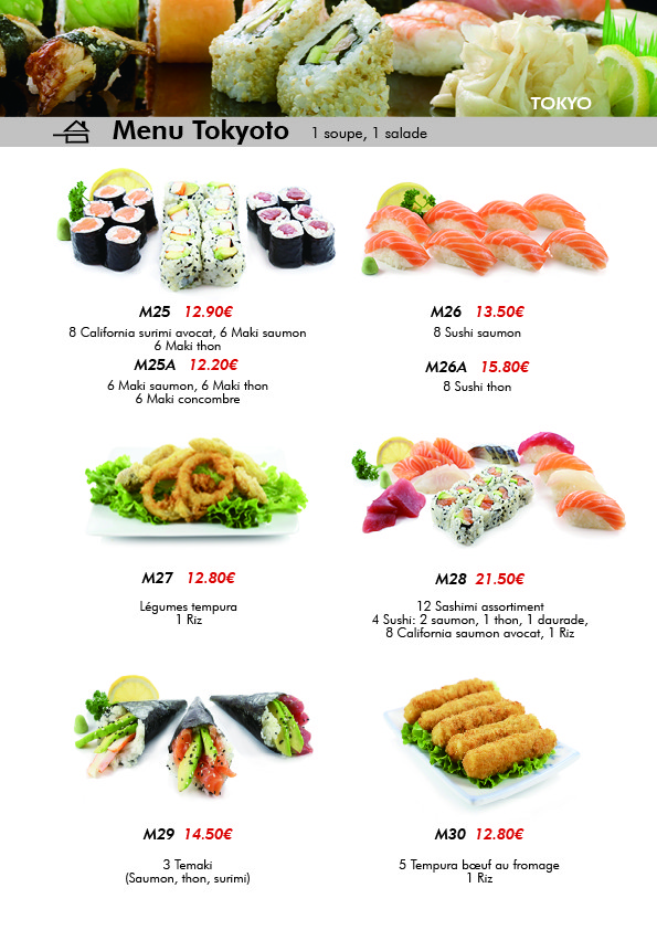 SARL T O K Y O menu 3