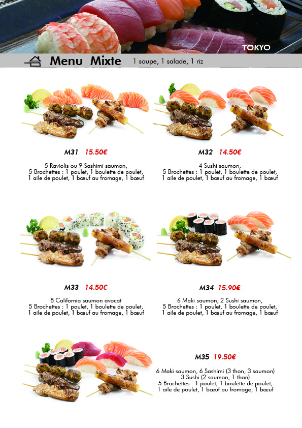 SARL T O K Y O menu 5