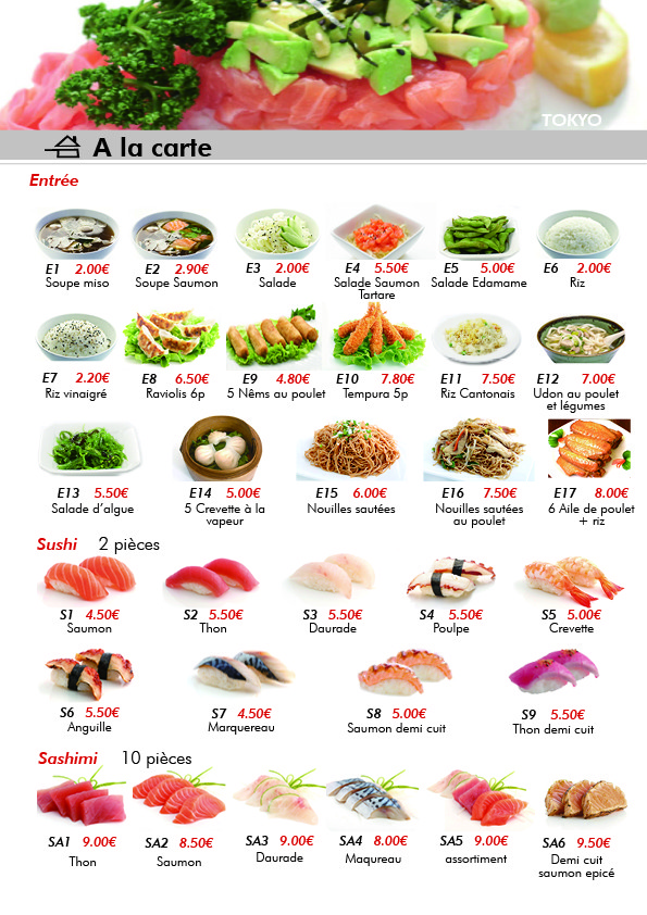 SARL T O K Y O menu 7