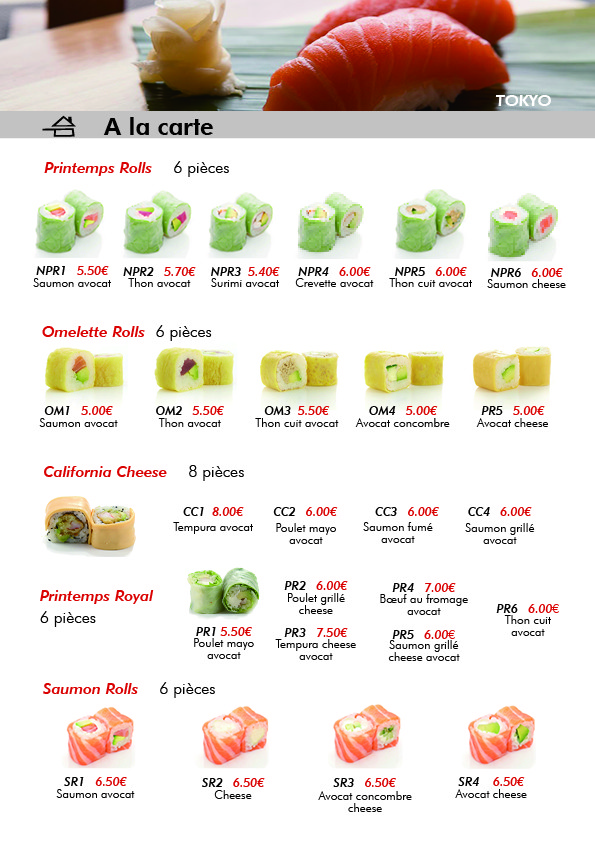 SARL T O K Y O menu 8