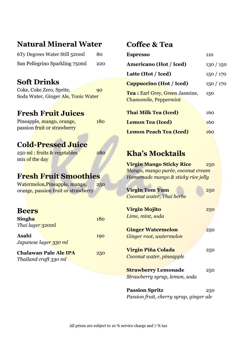 Kha Gastrobar menu 4