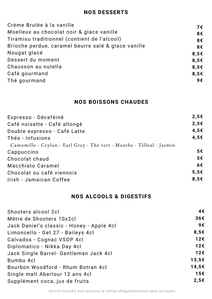 CENTRAL PARC menu 3