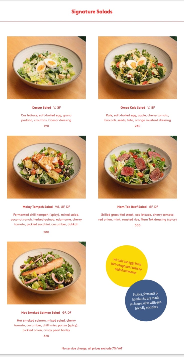 Pimp My Salad Bangkok menu 2
