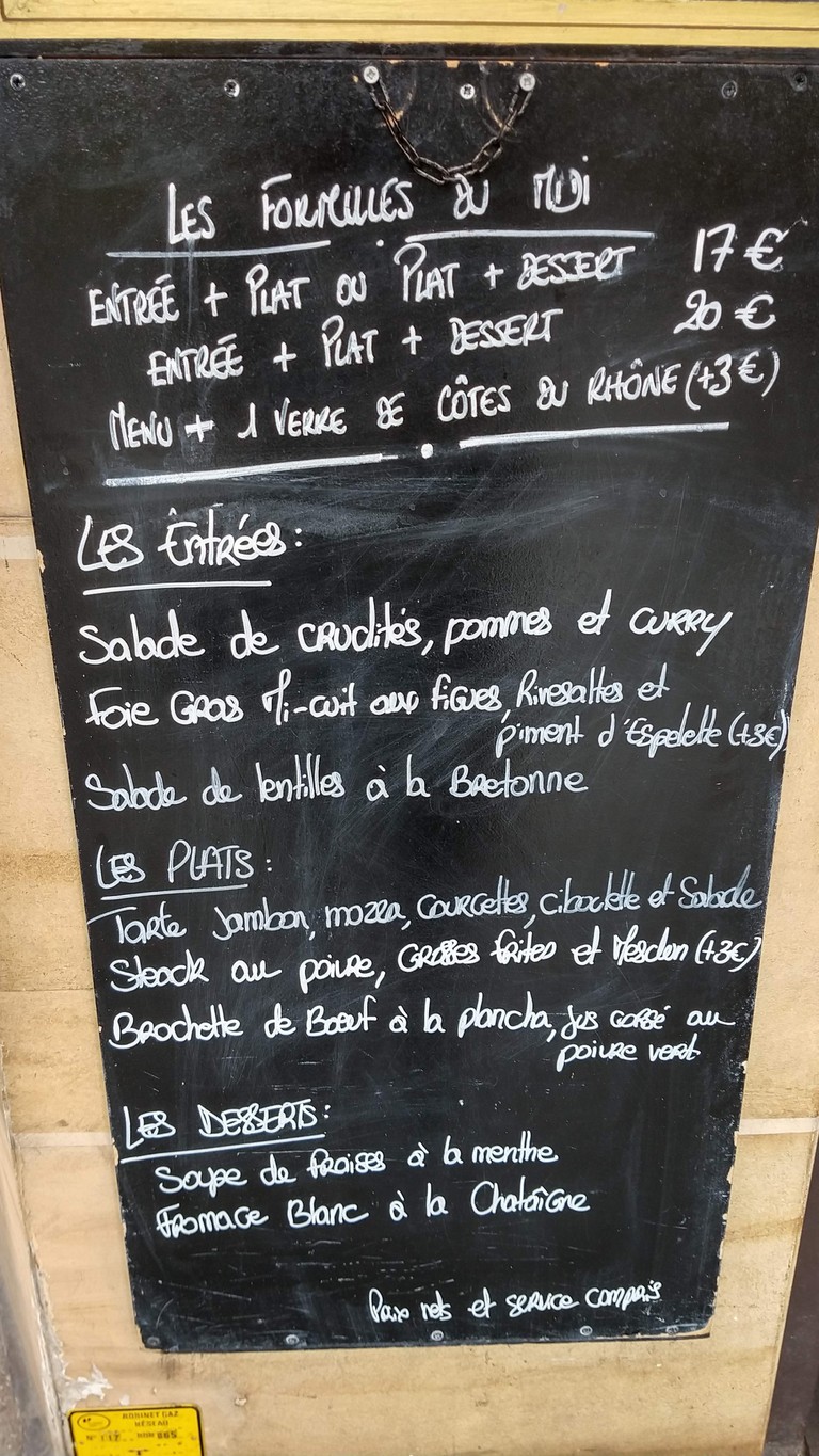 L'Atelier des Batignolles menu 2