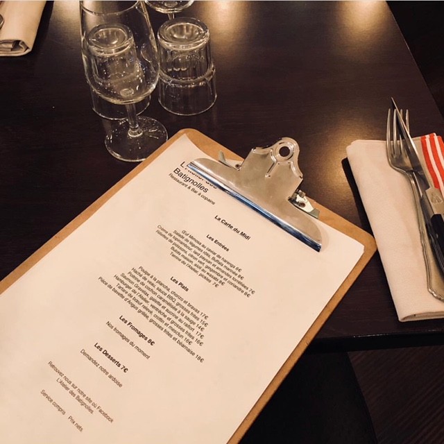 L'Atelier des Batignolles menu 3