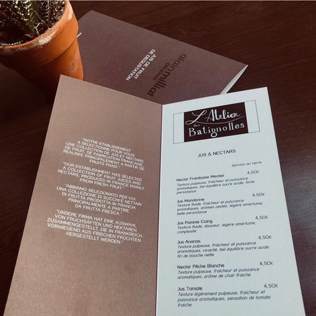 L'Atelier des Batignolles menu 4