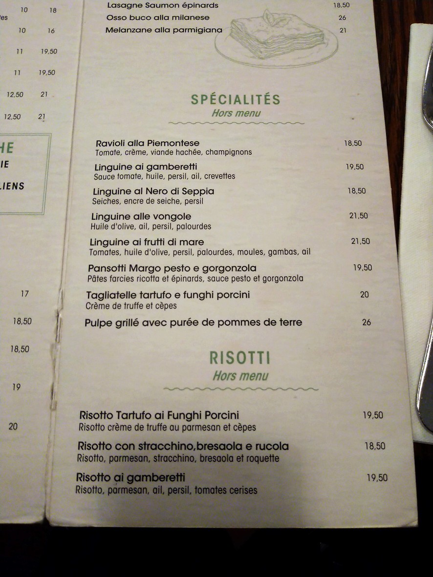 CASA COSA menu 4