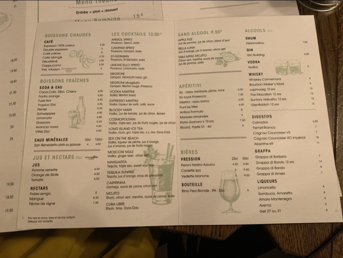 CASA COSA menu 5