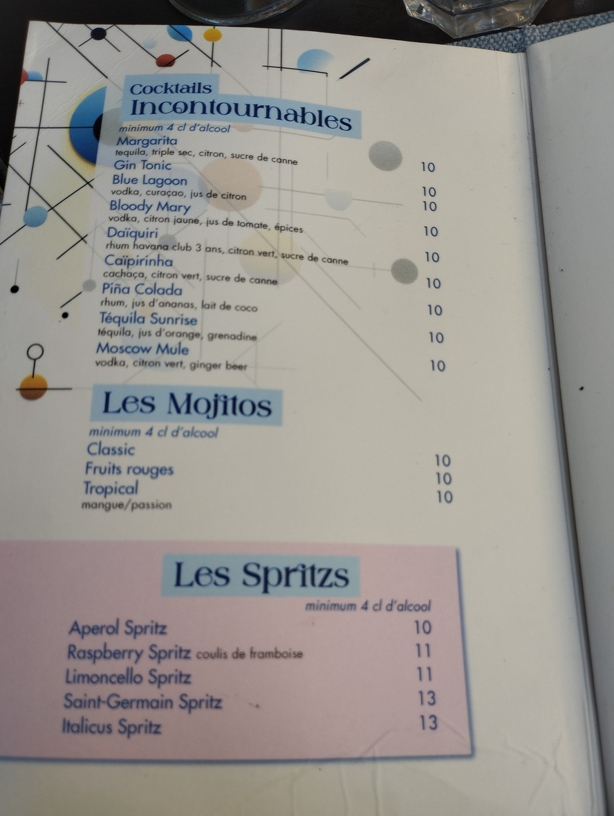 Le Cavalier Bleu menu 2