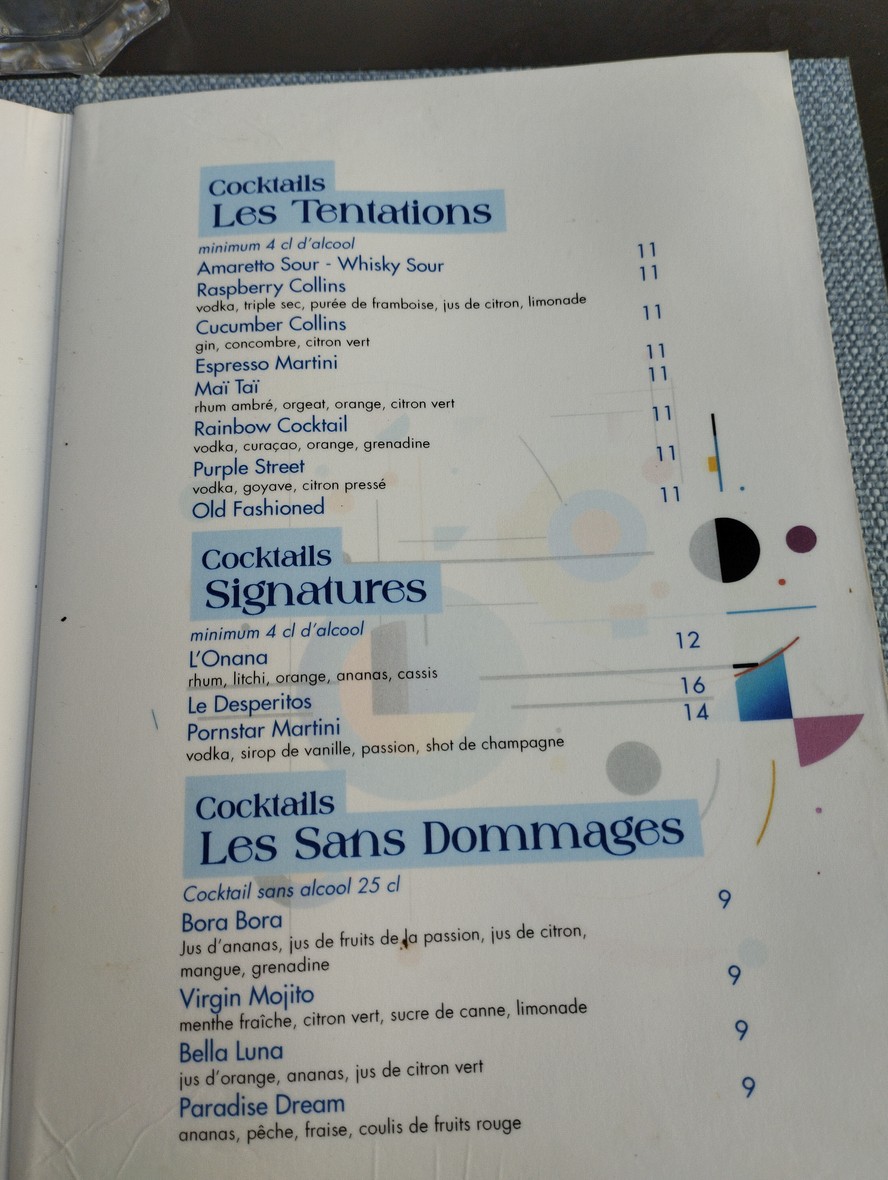 Le Cavalier Bleu menu 3