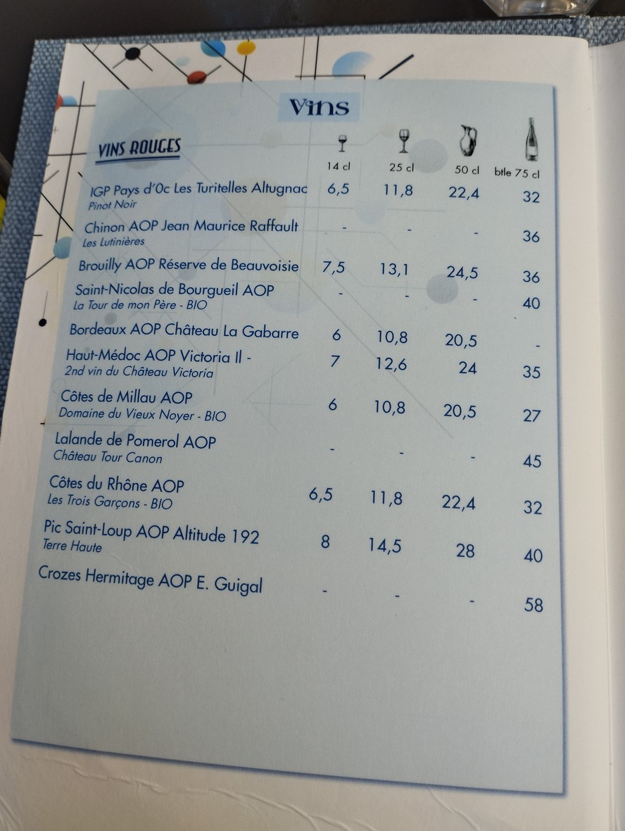Le Cavalier Bleu menu 4