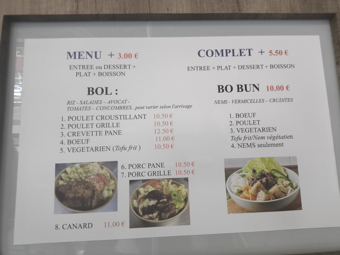 Asiatic Food (BO TE) menu 2
