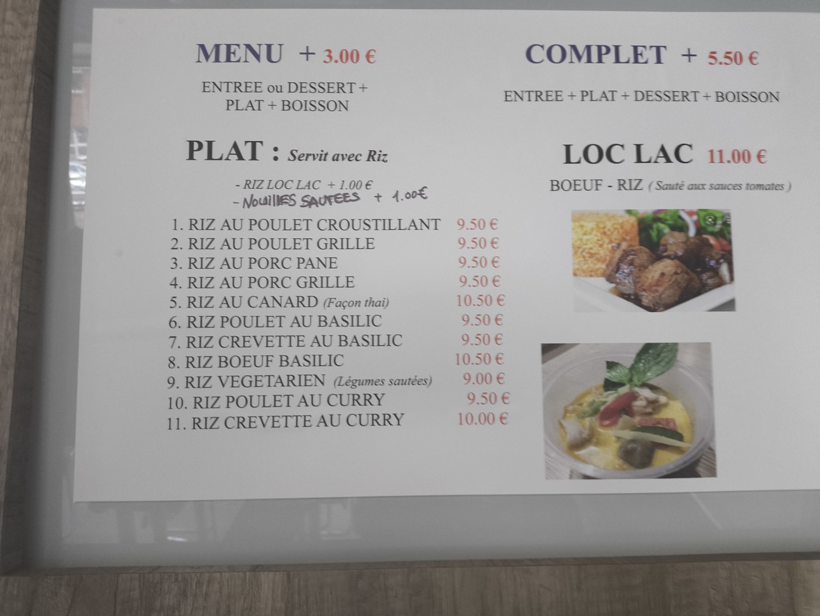 Asiatic Food (BO TE) menu 3