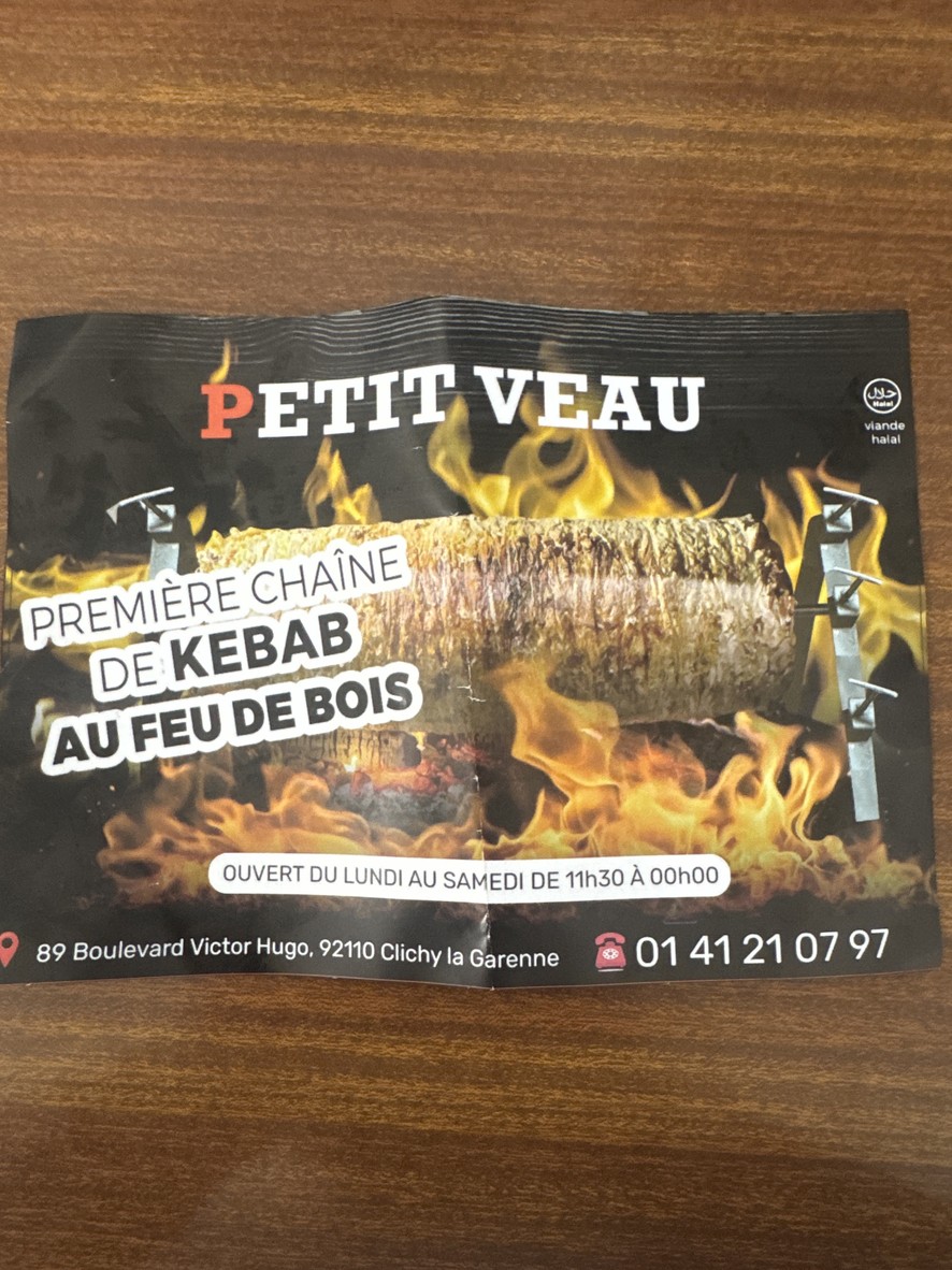 Petit Veau Clichy menu 1