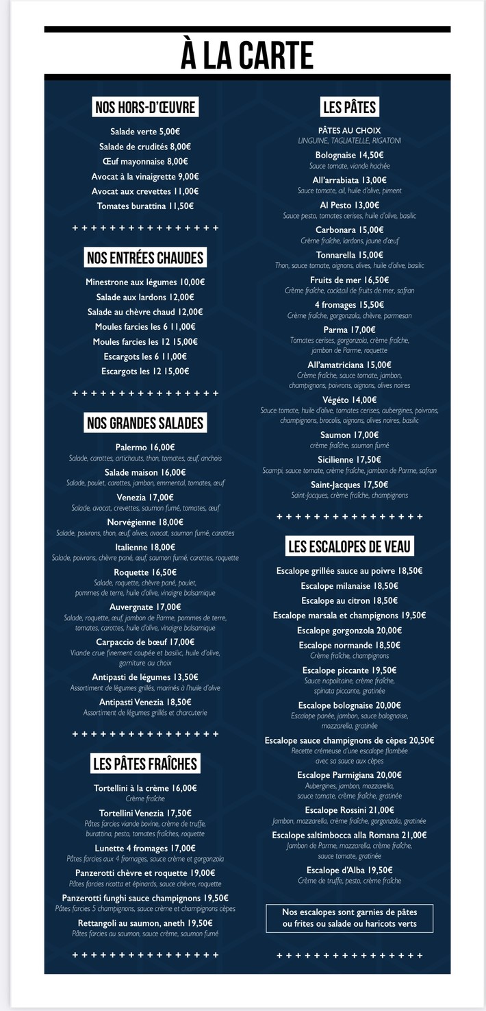 Bistrot Venezia menu 2
