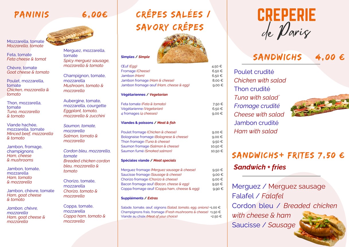 Creperie De Paris menu 2