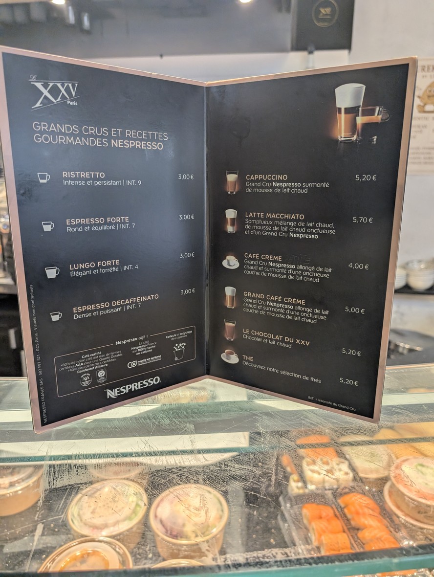 Le XXV menu 2