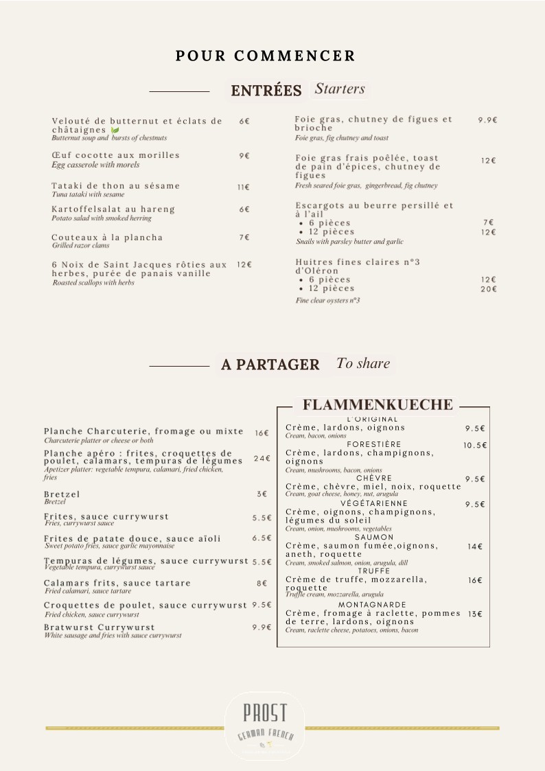 Prost menu 1