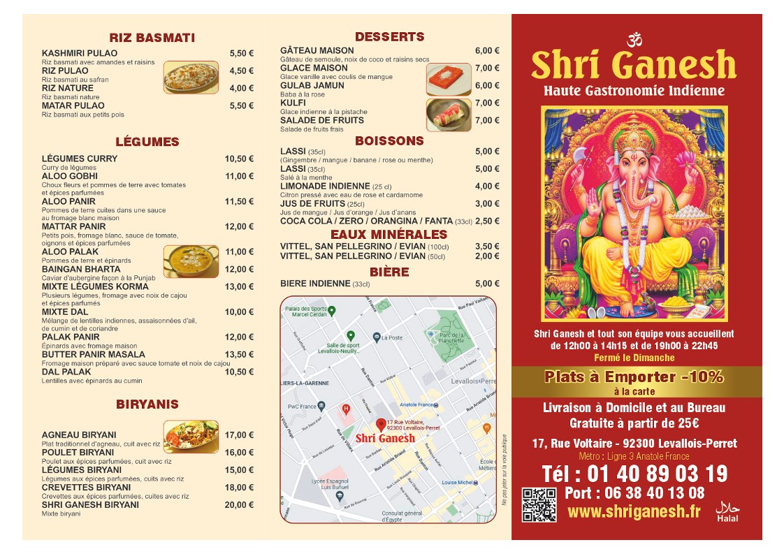 Shri Ganesh menu 1