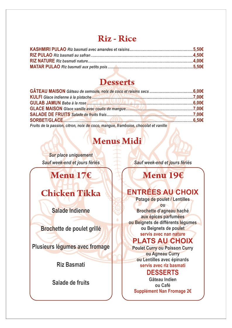 Shri Ganesh menu 5