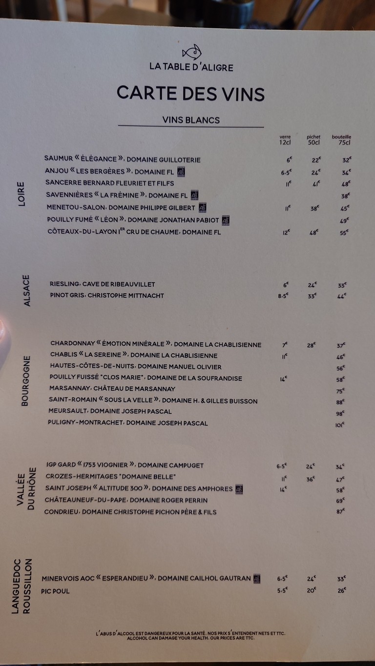 La Table d'Aligre menu 3