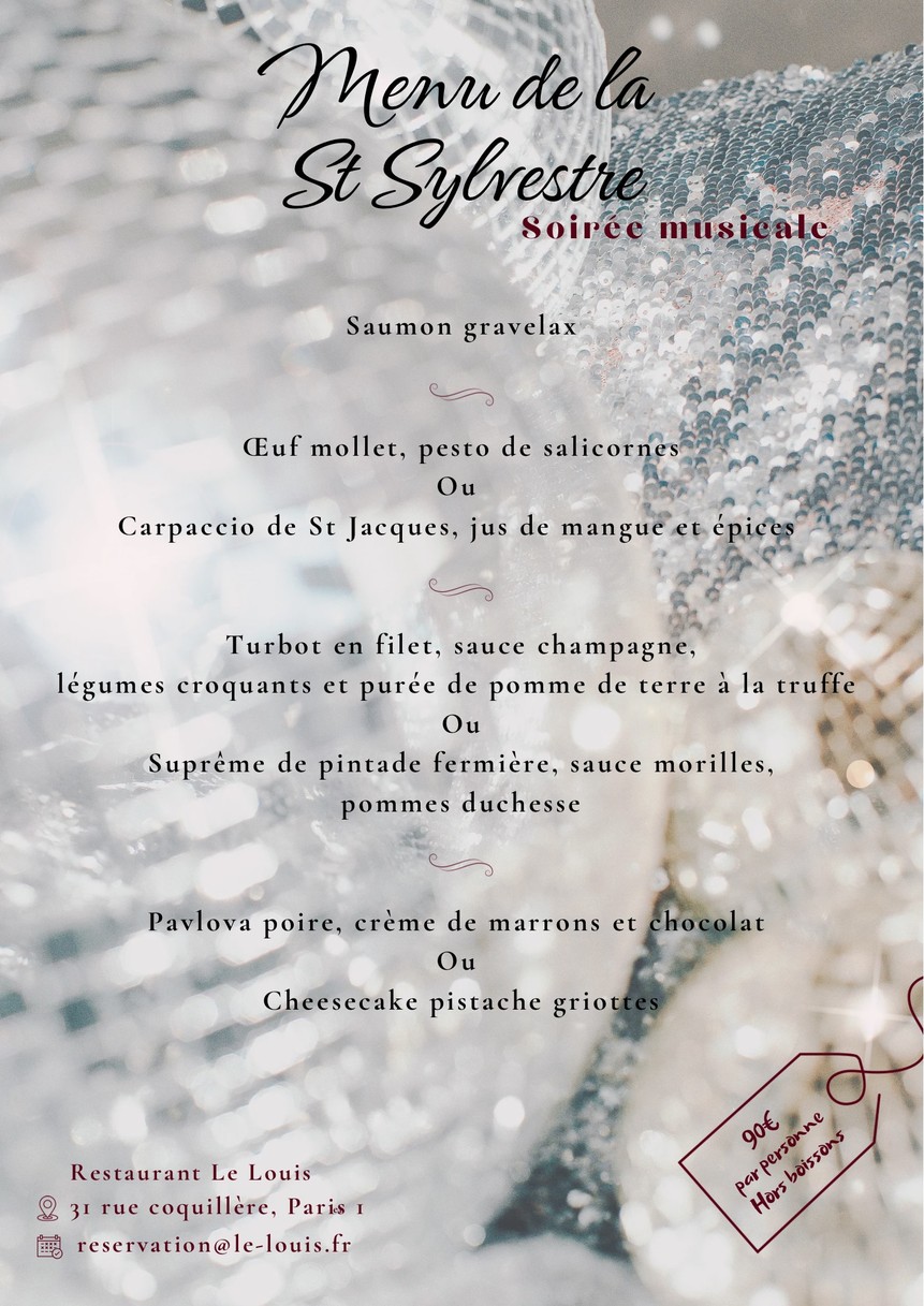 Le Louis menu 1