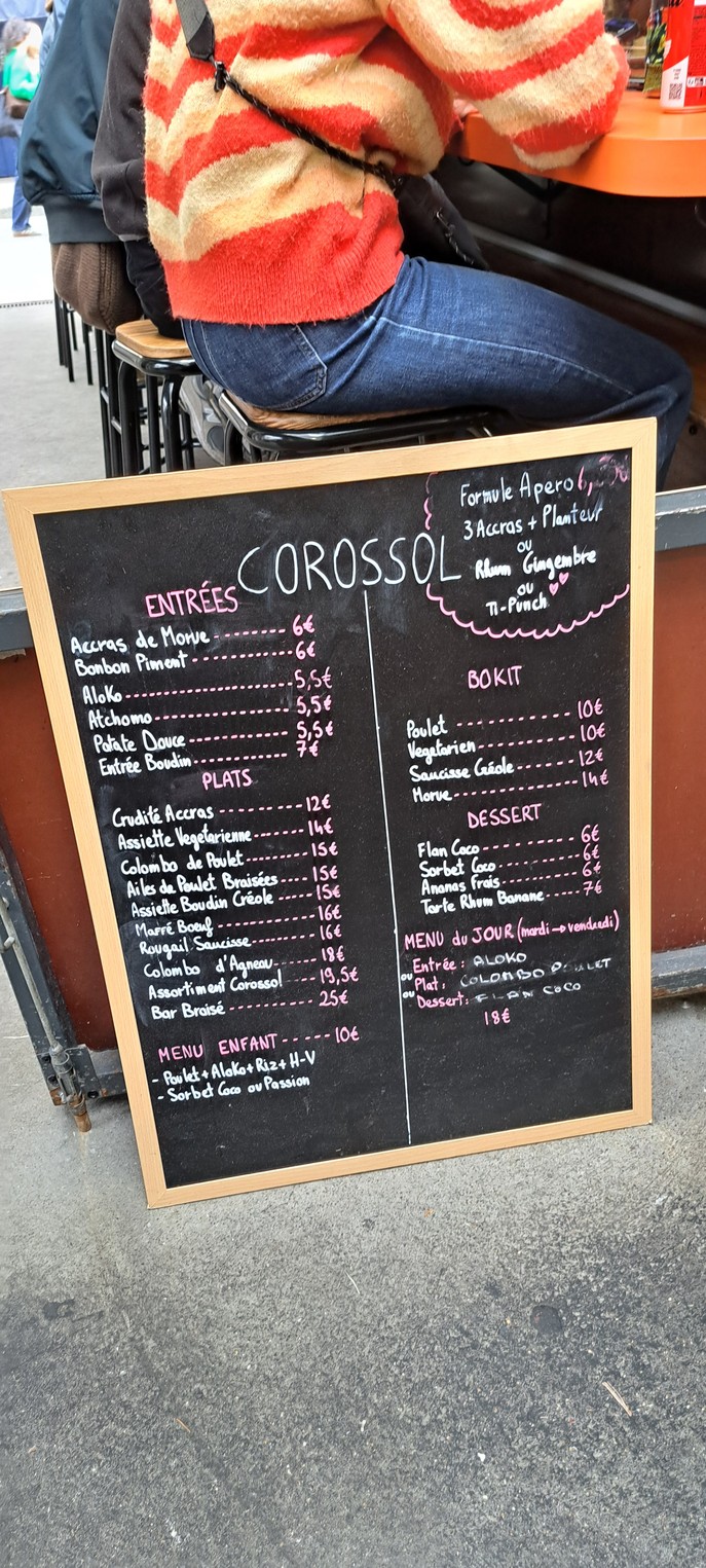 Corossol menu 1