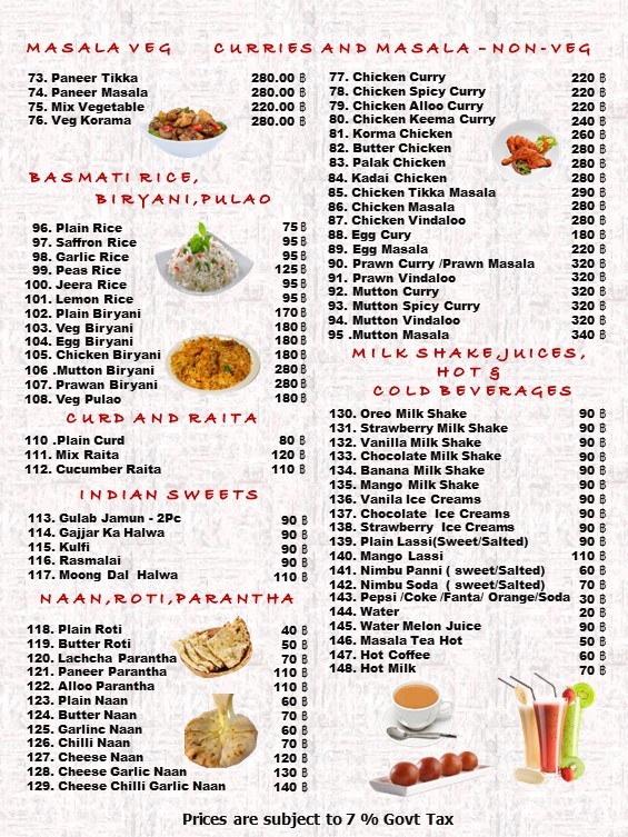 Baan India- Indian Cuisine menu 3
