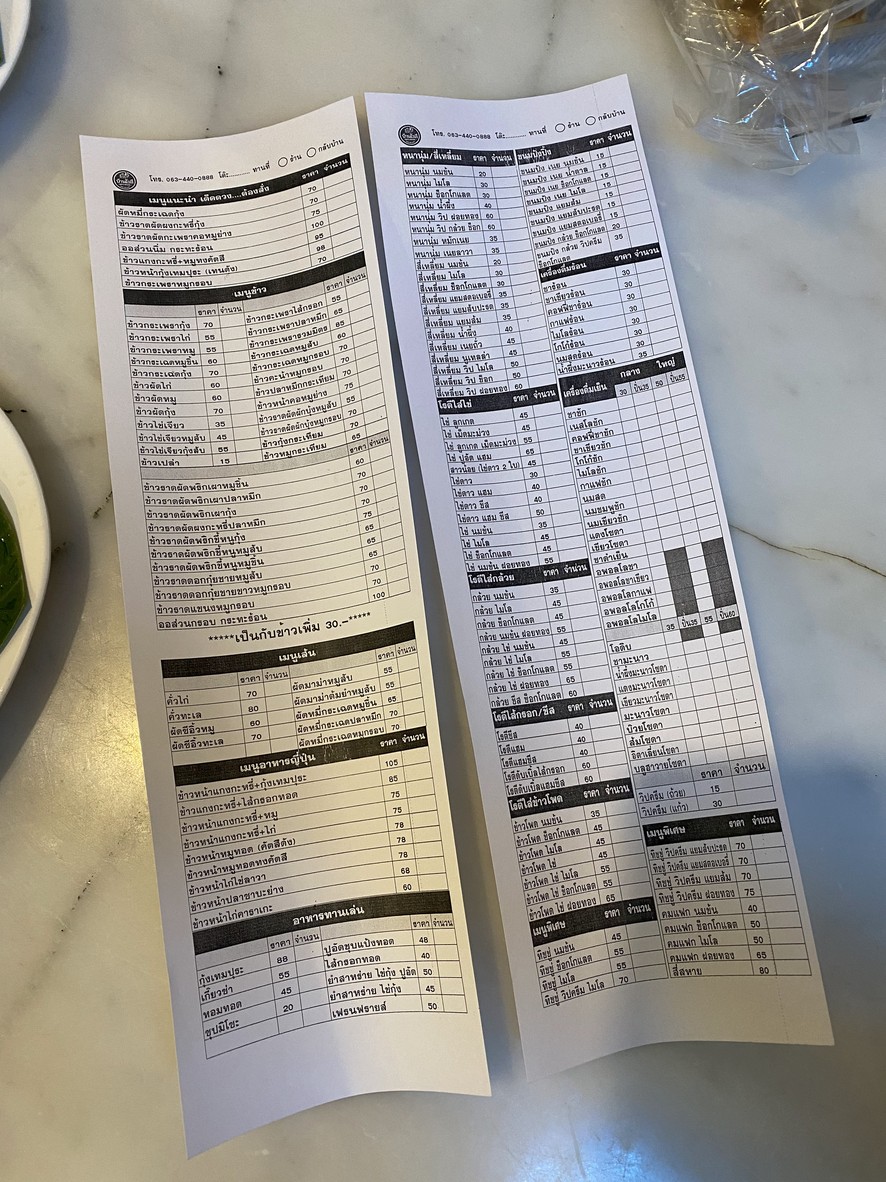 Sai Yong Phochana menu 1