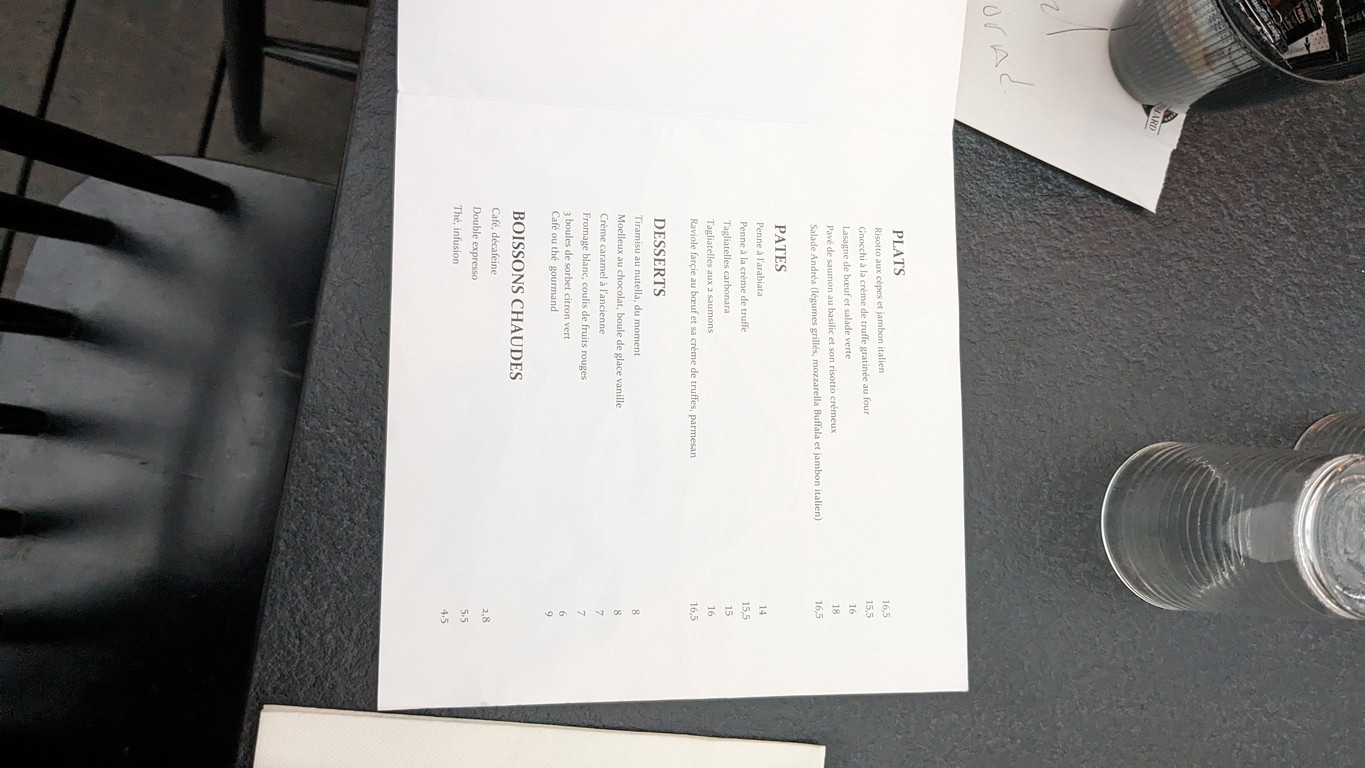 Pizzeria Andréa menu 2
