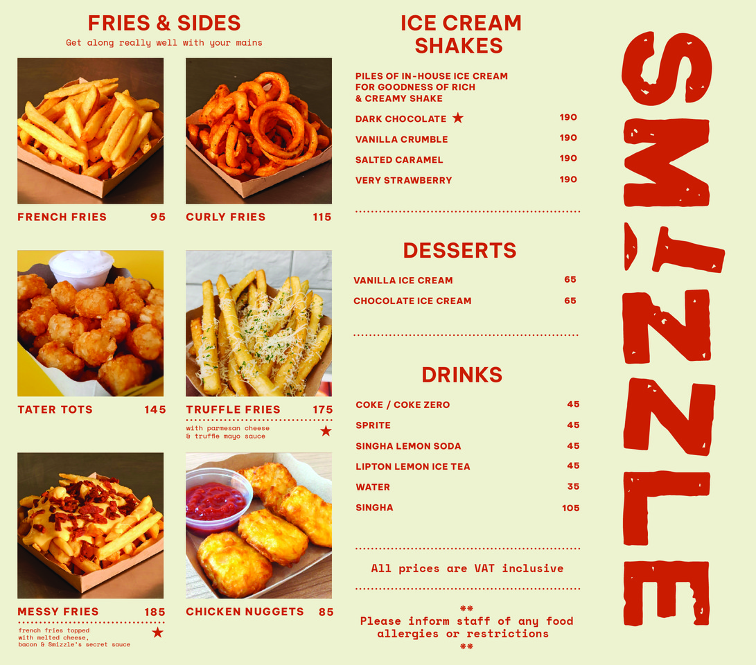 Smizzle Burger - Central Embassy menu 2
