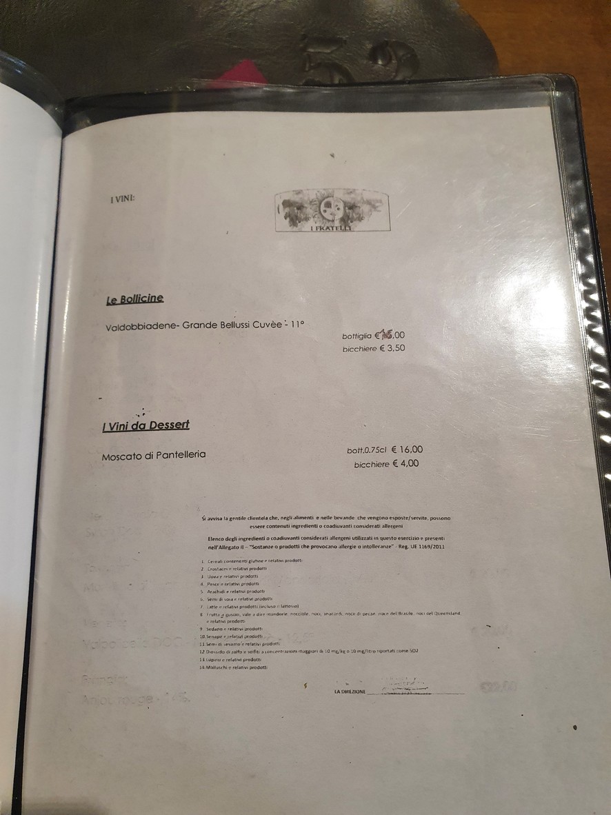 I Fratelli, Restaurant Pizzería menu 5