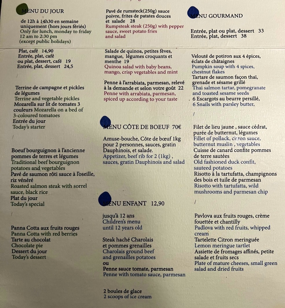 Au Port du Salut menu 2
