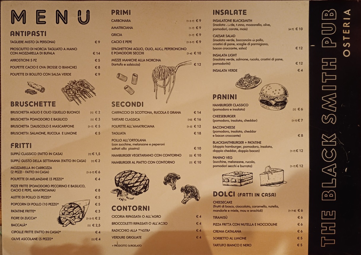 Pub ristorante The Blacksmith menu 1